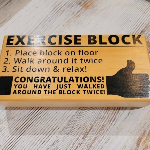 Bigmouth Inc. Other - Funny Exercise Wooden Block Sign